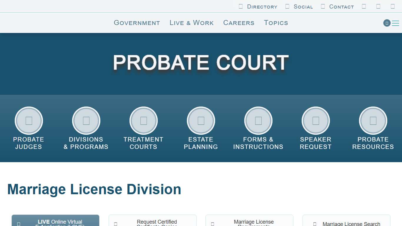 Marriage License Division: Probate Court Charleston County Government